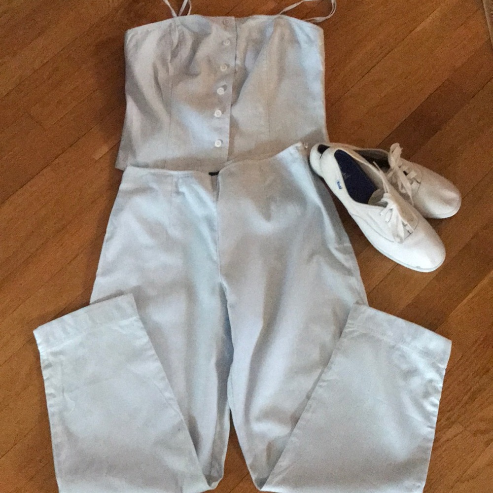 Ann Taylor Striped Top & 3/4 Pants